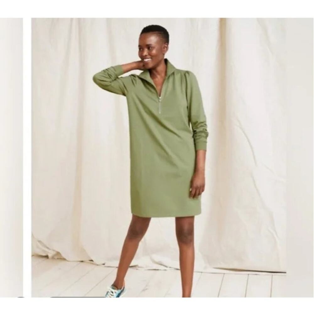 Garnet Hill French Terrycloth Quarter Zip Dress